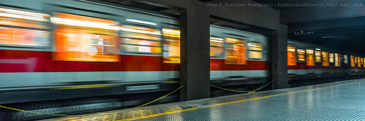 Mailand: Bahnsteig Lampugnano: Hier fährt die Linie M1 vom Busbahnhof bis ins Stadtzentrum, z.B. zum Dom